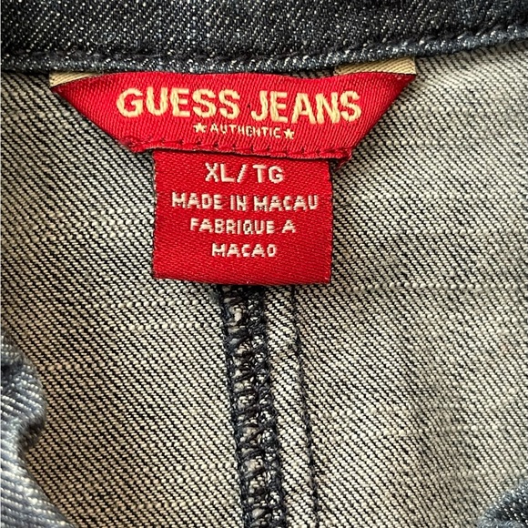Guess Dark Blue Jean Jacket - Size: XL - Picture 9 of 10